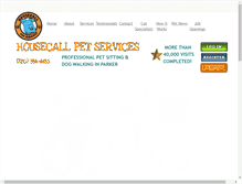 Tablet Screenshot of housecallpetservices.com